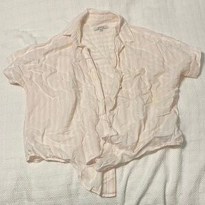 Madewell Pink and White Striped Shirt